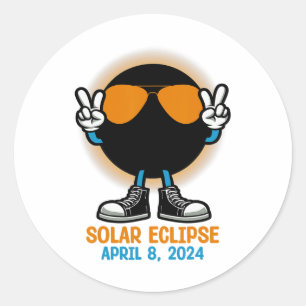Peace Totality Solar Eclipse 8 april 2024 Vrouwen Ronde Sticker