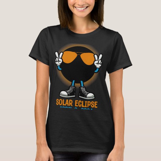 Peace Totality Solar Eclipse 8 april 2024 Vrouwen  T-shirt (Voorkant)
