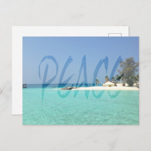 Peace Transparant White Graffiti Briefkaart (Voorkant / Achterkant)