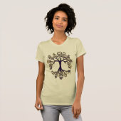 Peace Tree Blue en Gold T-shirt (Voorkant volledig)