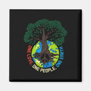 Peace Tree Love - Environmental Protection Earth D Magneet