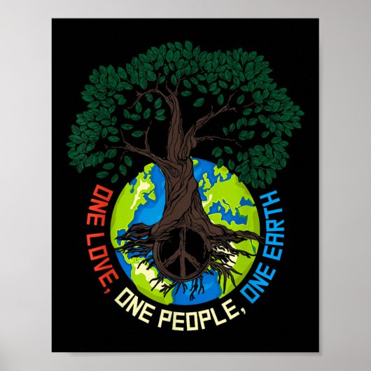 Peace Tree Love - Environmental Protection Earth D Poster (Voorkant)