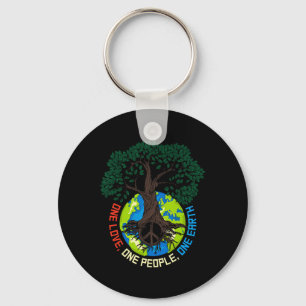 Peace Tree Love - Environmental Protection Earth D Sleutelhanger
