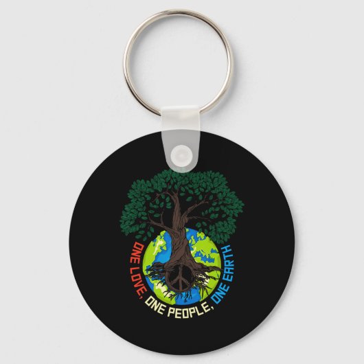 Peace Tree Love - Environmental Protection Earth D Sleutelhanger (Voorkant)