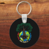 Peace Tree Love - Environmental Protection Earth D Sleutelhanger (Voorkant)