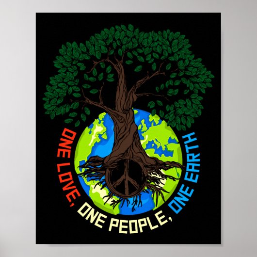 Peace Tree Love Environmental Protection Earth D T Poster (Voorkant)