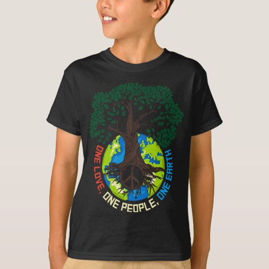Peace Tree Love - Environmental Protection Earth D T-shirt (Voorkant)