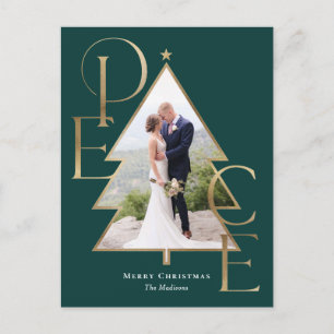 Peace Tree Modern Holiday Photo Card Briefkaart