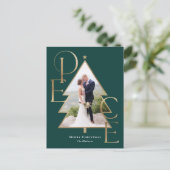 Peace Tree Modern Holiday Photo Card Briefkaart (Staand voorkant)
