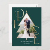 Peace Tree Modern Holiday Photo Card Briefkaart (Voorkant / Achterkant)