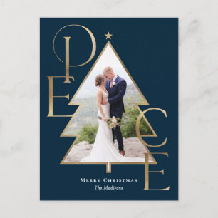 Peace Tree Modern Holiday Photo Card Briefkaart