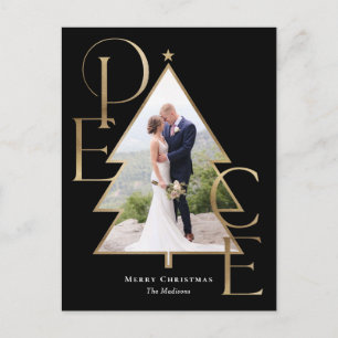 Peace Tree Modern Holiday Photo Card Briefkaart