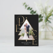 Peace Tree Modern Holiday Photo Card Briefkaart (Staand voorkant)