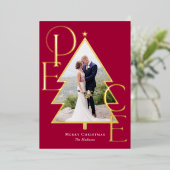 Peace Tree REAL FOLIE Moderne vakantie fotokaart Folie Feestdagenkaart (Staand Voorkant)