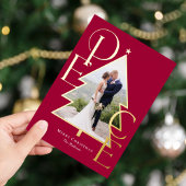 Peace Tree REAL FOLIE Moderne vakantie fotokaart Folie Feestdagenkaart