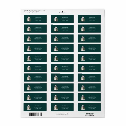 Peace Tree Vakantie retour adres labels (Full Sheet)
