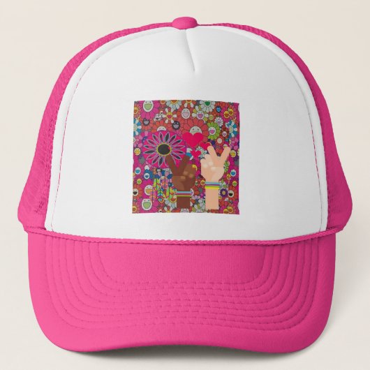 Peace Trucker Hat Trucker Pet (Voorkant)