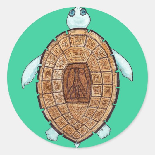 Peace Turt Sticker (Voorkant)