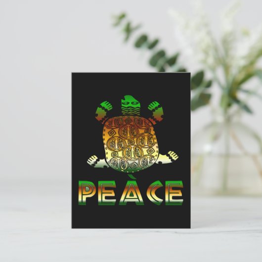 Peace Turtle Briefkaart (Staand voorkant)