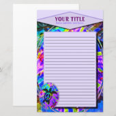 Peace Turtle Lined Stationery Briefpapier (Voorkant / Achterkant)