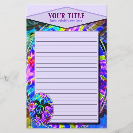 Peace Turtle Lined Stationery Briefpapier (Voorkant)