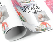 Peace Typografie Kerstmis Gnomes Holiday Cadeaupapier (Rol Hoek)