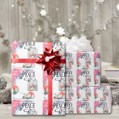 Peace Typografie Kerstmis Gnomes Holiday Cadeaupapier