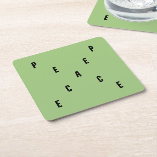 Peace Typography Kartonnen Onderzetters (Schuin)