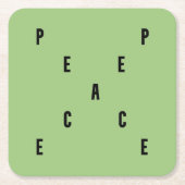 Peace Typography Kartonnen Onderzetters (Voorkant)