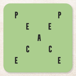 Peace Typography Kartonnen Onderzetters