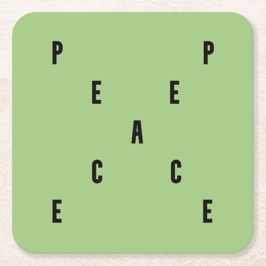 Peace Typography Kartonnen Onderzetters (Voorkant)