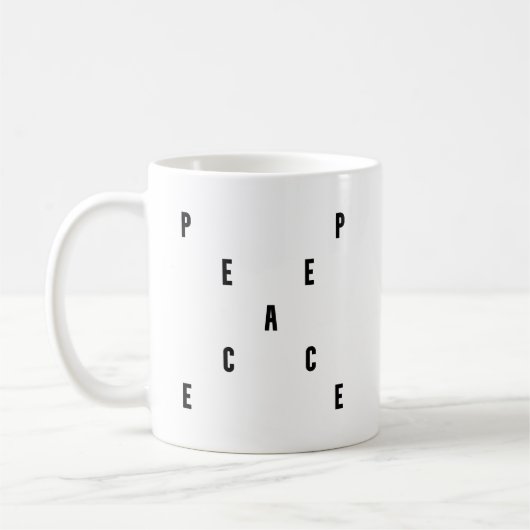 Peace Typography Koffiemok (Links)