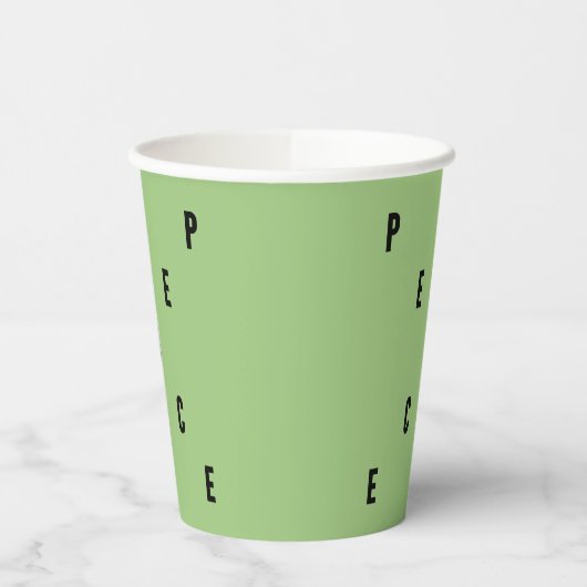 Peace Typography Papieren Bekers (Links)
