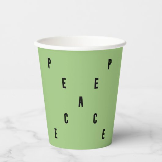 Peace Typography Papieren Bekers (Voorkant)