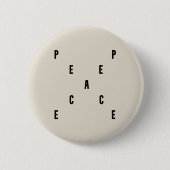 Peace Typography Ronde Button 5,7 Cm (Voorkant)
