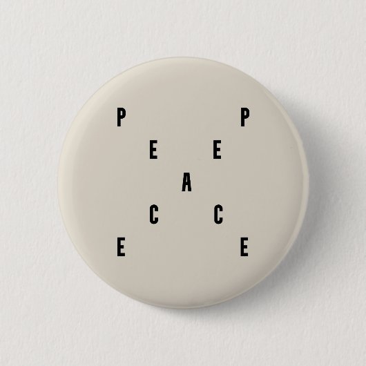 Peace Typography Ronde Button 5,7 Cm (Voorkant)