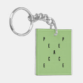 Peace Typography Sleutelhanger (Voorkant Links)