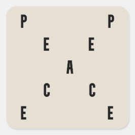 Peace Typography Vierkante Sticker