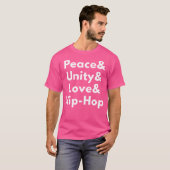 Peace Unity houdt van hiphop T-shirt (Voorkant volledig)