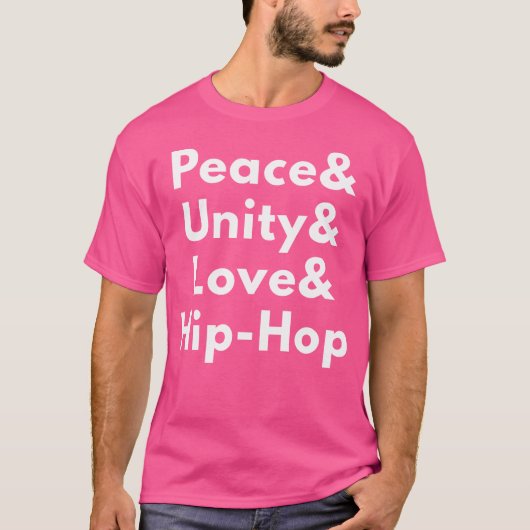 Peace Unity houdt van hiphop T-shirt (Voorkant)