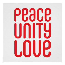PEACE UNITY LOVE 20 x 20 inch, Poster Papier