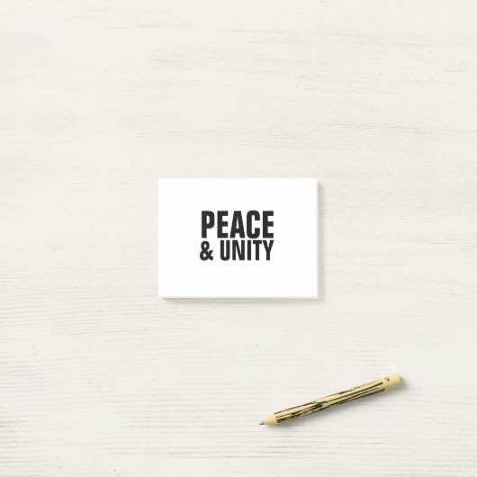 PEACE & UNITY Post-it Notes (Op bureau)