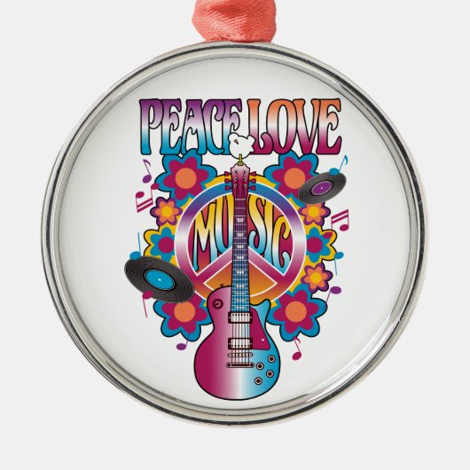 PEACE VERLIEFT MUZIEK METALEN ORNAMENT (Voorkant)