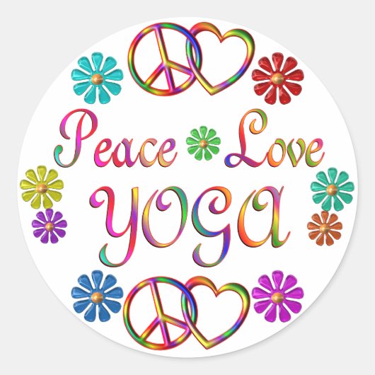 PEACE VERLIEZEN YOGA RONDE STICKER (Voorkant)