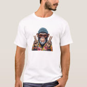 Peace Vibes Chimp - Tropische Street Style Aap T-shirt (Voorkant)