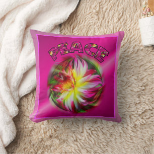 Peace Vibrant Dahlia Flower Inspirerend Kussen