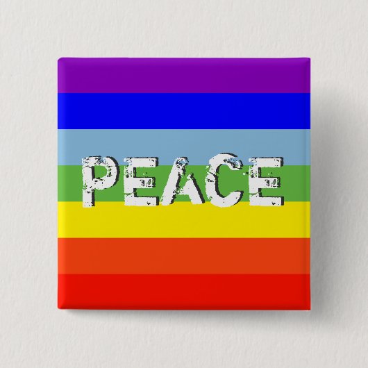 PEACE VIERKANTE BUTTON 5,1 CM (Voorkant)