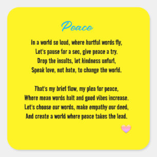 Peace Vierkante Sticker