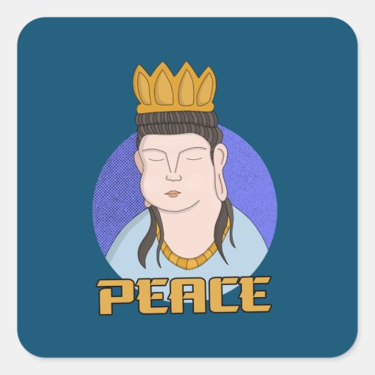 Peace Vierkante Sticker (Voorkant)