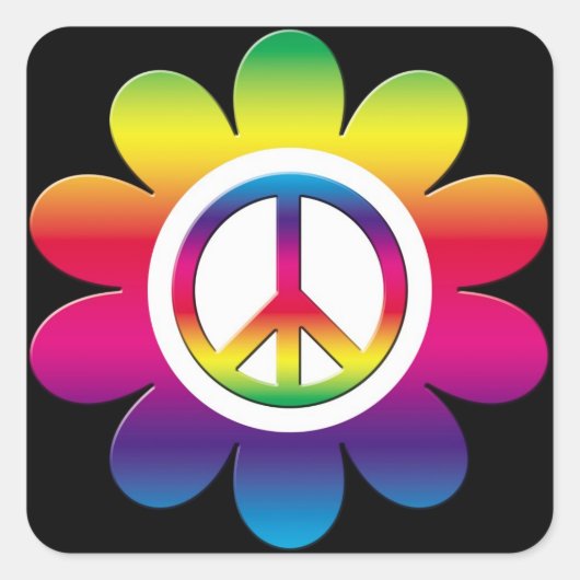 Peace Vierkante Sticker (Voorkant)